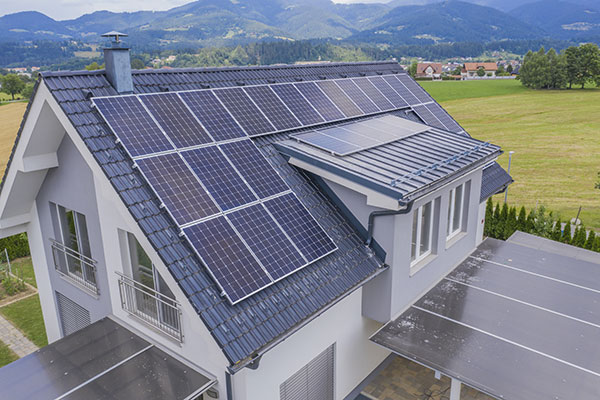 Solar panels on a roof