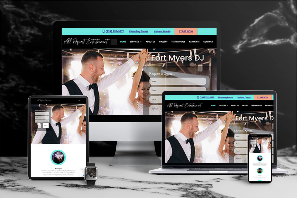 All Request Entertainment website design