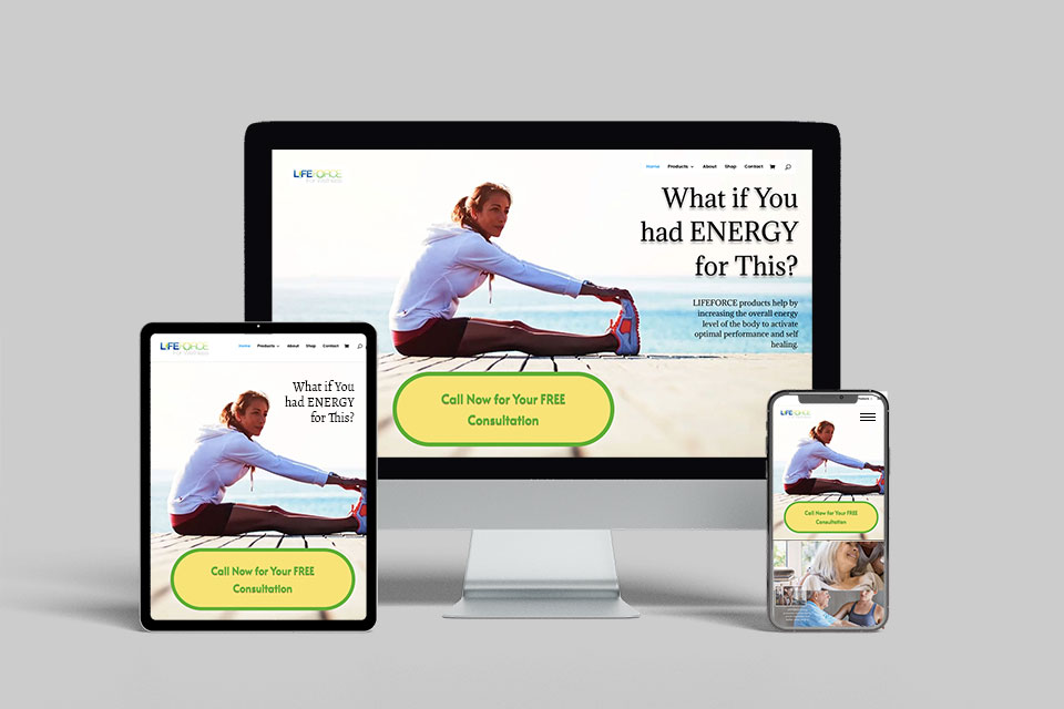 Lifeforce for Wellness mobile responsive website design