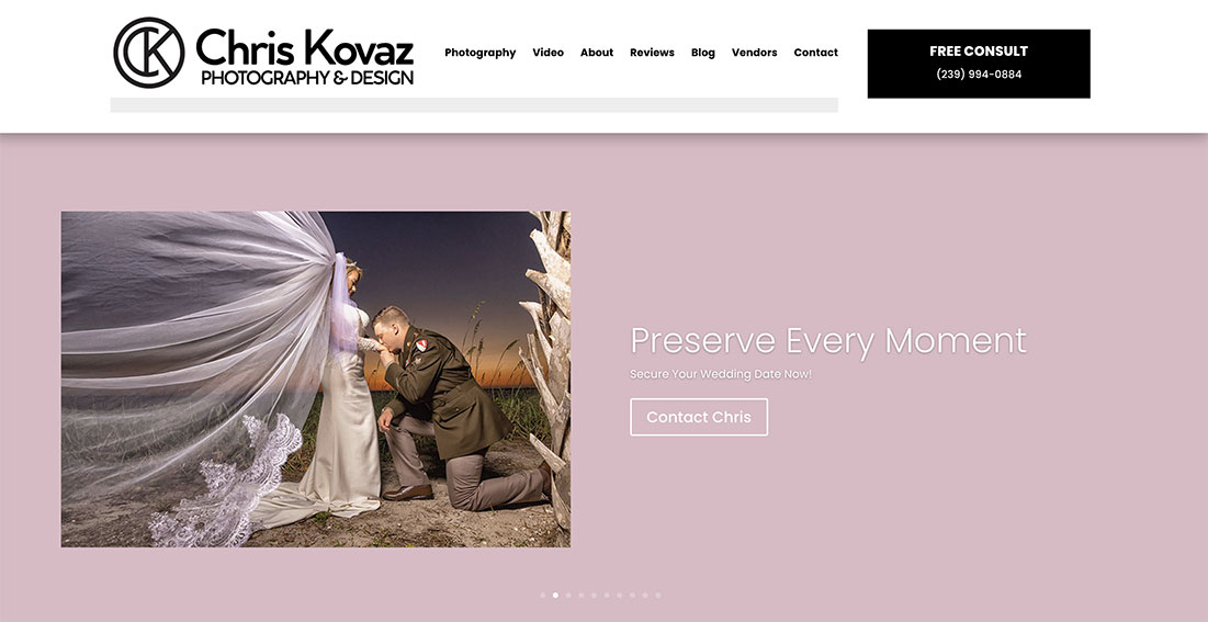 Chris Kovaz, Fort Myers web design client